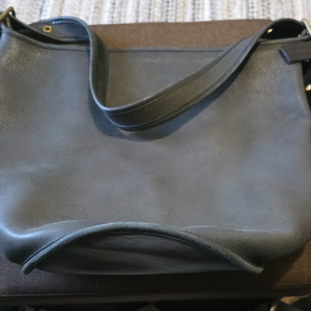 Coach Dark Gray Leather Shoulder Bag